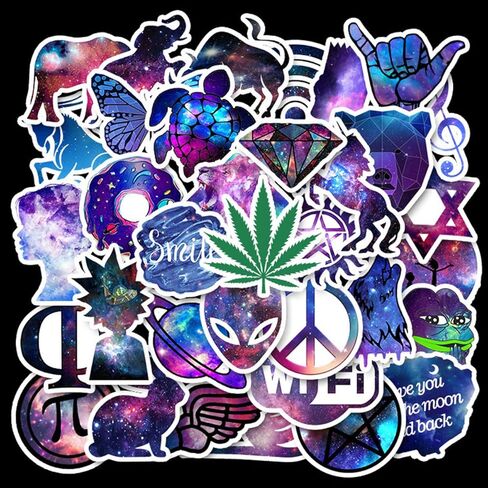 ملصقات نمط المجرة للفتيات ملصقات كوكبة حلم السماء سلسلة نجوم هاراجوكو الساطعة مجموعة ملصقات 35 قطعة من الفينيل لزجاجة المياه والدراجات النارية والدراجات وألواح التزلج والأمتعة in Kuwait