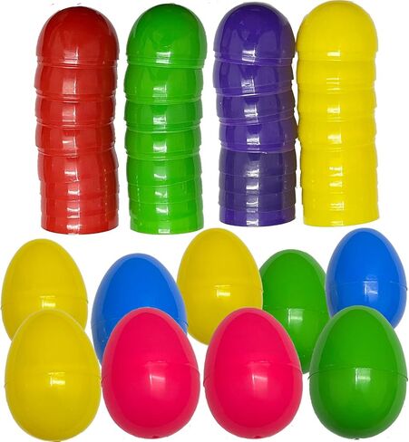 20 قطعة من البلاستيك القابل للتعبئة لحفلات صيد بيض عيد الفصح - بيض بلاستيكي بألوان متنوعة مقاس 2.5 سم in Kuwait