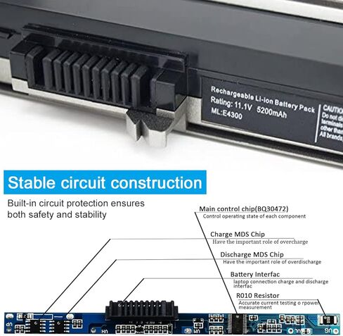 LQM® 11.1V 5200mAh بطارية كمبيوتر محمول جديدة لـ Dell Latitude E4300 E4310 0FX8X 312-0822 451-11495 453-10039 CP289 FM338 G805H HW898 XX337 YP463 in Kuwait