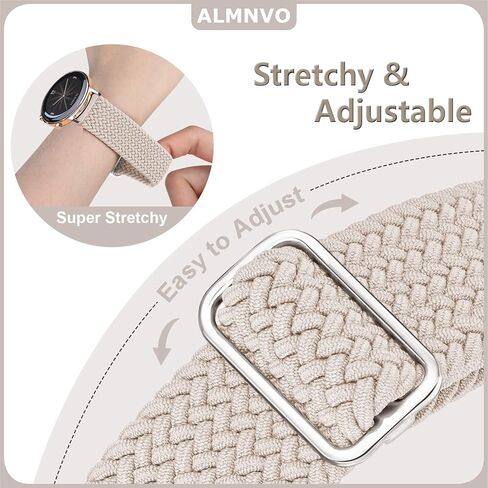 20mm Braided Nylon Adjustable Band for Samsung Galaxy Watch 5/4/6/active 2 40mm 44mm/Galaxy Watch 5 Pro 45mm/Watch 4 Classic 42mm 46mm/Galaxy Watch 6 Classic 43mm 47mm,6Pack Wristband Sport Strap for Women Men in Saudi Arabia