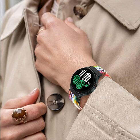 20mm Braided Nylon Adjustable Band for Samsung Galaxy Watch 5/4/6/active 2 40mm 44mm/Galaxy Watch 5 Pro 45mm/Watch 4 Classic 42mm 46mm/Galaxy Watch 6 Classic 43mm 47mm,6Pack Wristband Sport Strap for Women Men in Kuwait