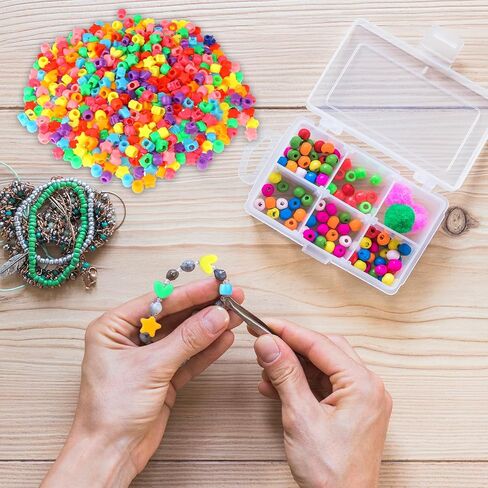 600pcs Heart Plastic Shaped Pony Beads Plastic Star Beads Bulk 9mm Large Hole Beads Multi Color Acrylic Beads for Jewelry Making Necklace Bracelets Earrings Hair Beads DIY Crafts Supplies in Saudi Arabia