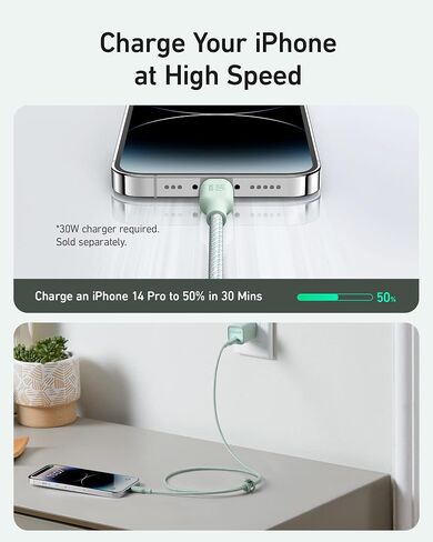 Anker USB-C to Lightning Charging Cable, 541 Organic Nylon Charging Cable (Phantom Black, 90 cm), MFi Certified, Fast Charging Cable for iPhone 14 Plus 14 14 Pro Max 13 13 Pro 12 11 X XS XR in Saudi Arabia
