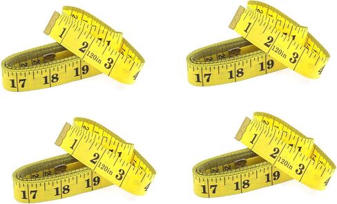 4pcs 3M Soft Sewing Ruler for Body Measuring Dressmaking Dual Side Scaled Tailor Measure Tape 300cm/120 inch Yellow in Saudi Arabia