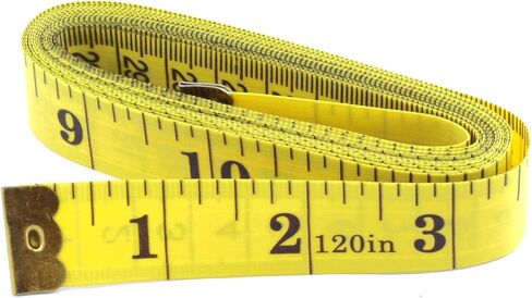 4pcs 3M Soft Sewing Ruler for Body Measuring Dressmaking Dual Side Scaled Tailor Measure Tape 300cm/120 inch Yellow in Saudi Arabia