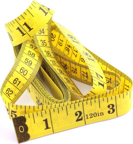 4pcs 3M Soft Sewing Ruler for Body Measuring Dressmaking Dual Side Scaled Tailor Measure Tape 300cm/120 inch Yellow in Saudi Arabia