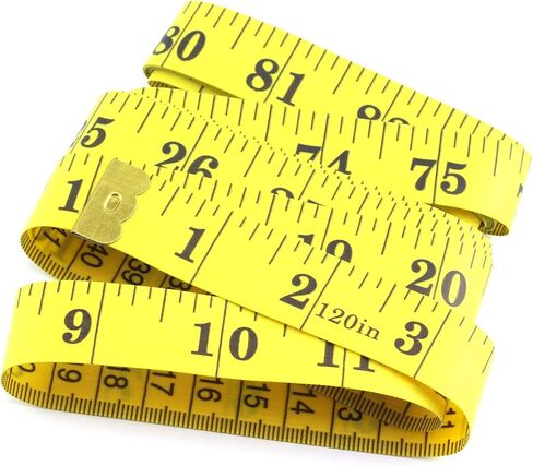 4pcs 3M Soft Sewing Ruler for Body Measuring Dressmaking Dual Side Scaled Tailor Measure Tape 300cm/120 inch Yellow in Saudi Arabia