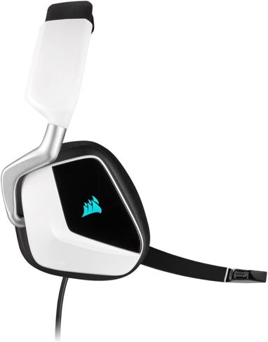 سماعة الألعاب اللاسلكية Corsair Void Pro RGB (إضاءة RGB قابلة للتخصيص، زمن استجابة منخفض 2.4 جيجا هرتز لاسلكي، صوت محيطي 7.1 دولبي، ميكروفون أحادي الاتجاه محسّن) - أبيض in Saudi Arabia