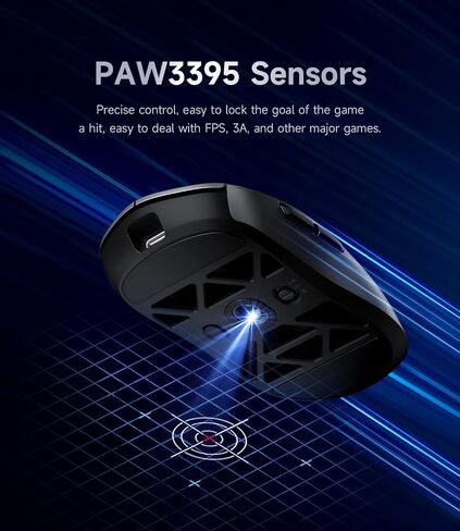 MCHOSE AX5 PRO MAX Wireless Gaming Mouse, 8KHz Polling Rate Focus PAW 3395 Optical Sensor - 26,000 DPI, 53g Lightweight - 170 Hr Battery, Magnesium Alloy Mice-White in Saudi Arabia