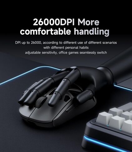 MCHOSE AX5 PRO MAX Wireless Gaming Mouse, 8KHz Polling Rate Focus PAW 3395 Optical Sensor - 26,000 DPI, 53g Lightweight - 170 Hr Battery, Magnesium Alloy Mice-White in Saudi Arabia