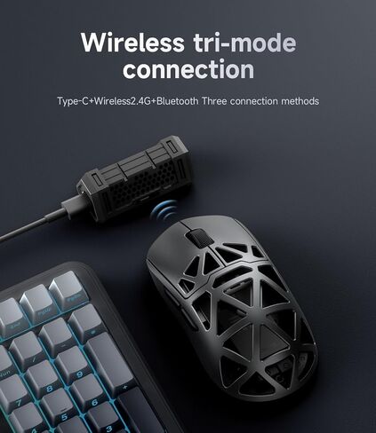 MCHOSE AX5 PRO MAX Wireless Gaming Mouse, 8KHz Polling Rate Focus PAW 3395 Optical Sensor - 26,000 DPI, 53g Lightweight - 170 Hr Battery, Magnesium Alloy Mice-White in Saudi Arabia