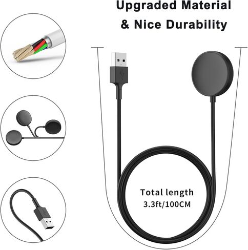كابل شاحن Meliya لساعة Samsung Galaxy Watch 5/5 Pro/Watch 4/4 Classic/Watch 3/Active 2، كابل حامل حامل شحن USB بديل لشاحن ساعة Samsung Galaxy (3.3 قدم) in Kuwait