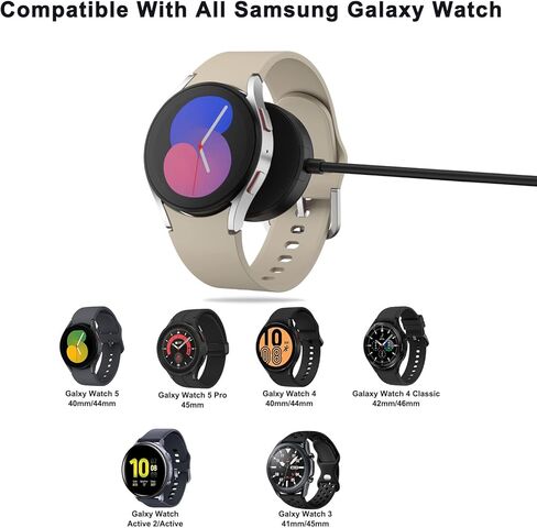 كابل شاحن Meliya لساعة Samsung Galaxy Watch 5/5 Pro/Watch 4/4 Classic/Watch 3/Active 2، كابل حامل حامل شحن USB بديل لشاحن ساعة Samsung Galaxy (3.3 قدم) in Kuwait
