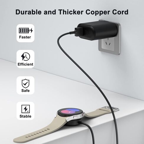 كابل شاحن Meliya لساعة Samsung Galaxy Watch 5/5 Pro/Watch 4/4 Classic/Watch 3/Active 2، كابل حامل حامل شحن USB بديل لشاحن ساعة Samsung Galaxy (3.3 قدم) in Kuwait