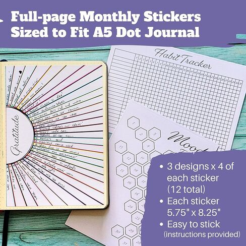 ملصقات مخطط تعقب العادة - × 24 ورقة ملصقات للعادة - لوازم يومية لتتبع الماء والنوم والأهداف والإنتاجية والامتنان والمزاج والمزيد - تعقب العادات الأسبوعية والشهرية in Kuwait