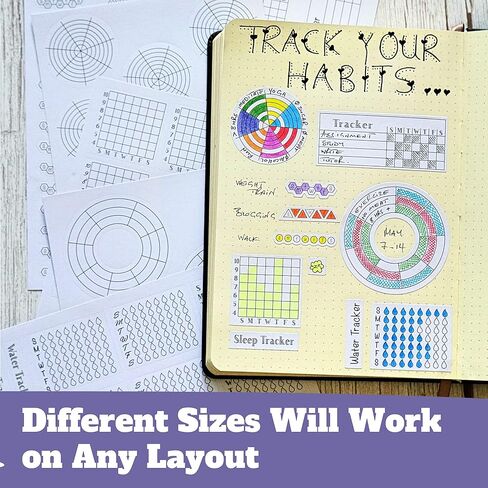 ملصقات مخطط تعقب العادة - × 24 ورقة ملصقات للعادة - لوازم يومية لتتبع الماء والنوم والأهداف والإنتاجية والامتنان والمزاج والمزيد - تعقب العادات الأسبوعية والشهرية in Kuwait