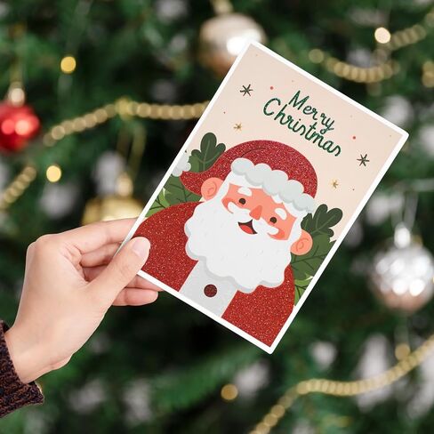 بطاقات عيد الميلاد مع مظاريف AZAZA-مظاريف حمراء مظاريف خضراء (3 تصاميم، 3 بطاقات و4 مظاريف) بطاقات سانتا كلوز، بطاقات شجرة عيد الميلاد، أظرف 5x7 للدعوات in Kuwait