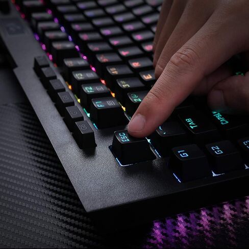 لوحة مفاتيح الألعاب الميكانيكية Redragon K586 RGB، 10 مفاتيح ماكرو مخصصة، تحكم مريح في الوسائط، ومسند معصم قابل للفصل، مفتاح أحمر in Saudi Arabia