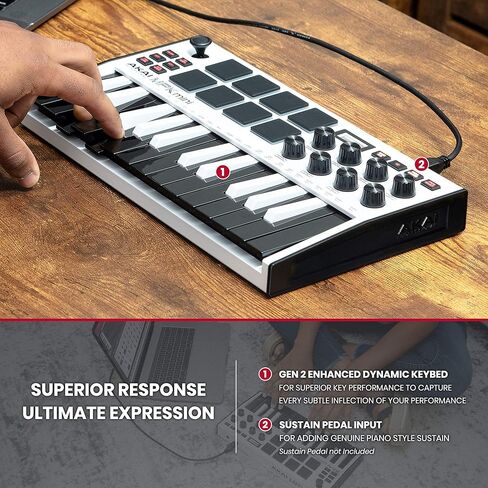 وحدة تحكم لوحة المفاتيح Akai MPK Mini MK3 - أبيض in Saudi Arabia