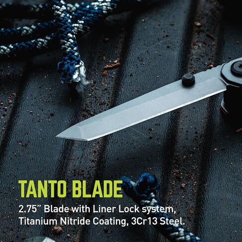 أداة متعددة الأغراض من TRUE TITANIUM، شفرة تانتو 2.75 بوصة، مكشطة، فتاحة زجاجات، مشبك جيب، مفك لقم مغناطيسي in Kuwait