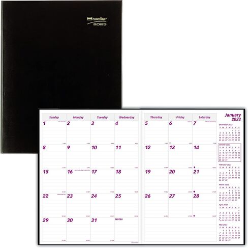 Brownline 2023 Essential Monthly Planner, 14 Months, December 2022 to January 2024, Stitched Binding, 10.75" x 8.5", Black (CB450.BLK-23) in Saudi Arabia
