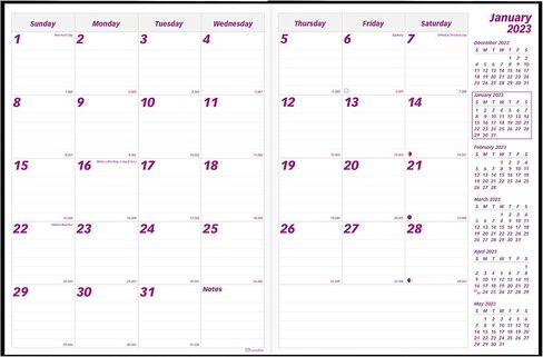 Brownline 2023 Essential Monthly Planner, 14 Months, December 2022 to January 2024, Stitched Binding, 10.75" x 8.5", Black (CB450.BLK-23) in Saudi Arabia