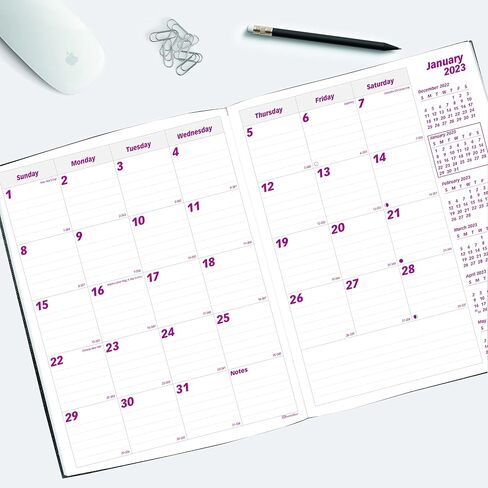 Brownline 2023 Essential Monthly Planner, 14 Months, December 2022 to January 2024, Stitched Binding, 10.75" x 8.5", Black (CB450.BLK-23) in Saudi Arabia