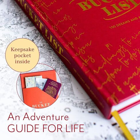 قائمة الجرافات المذهلة - دليل السفر، منظم، مجلة سفر غير مؤرخة - اكتشف أعظم المعالم السياحية والأنشطة على وجه الأرض - جلد نباتي أحمر in Kuwait