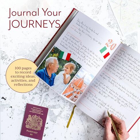 قائمة الجرافات المذهلة - دليل السفر، منظم، مجلة سفر غير مؤرخة - اكتشف أعظم المعالم السياحية والأنشطة على وجه الأرض - جلد نباتي أحمر in Kuwait