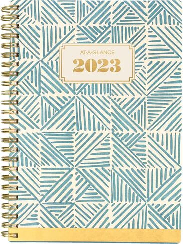 AT-A-GLANCE 2024 Weekly & Monthly Planner, 5-1/2" x 8-1/2", Small, Monthly Tabs, Pocket, Badge Floral (1675F-200-24) in Saudi Arabia