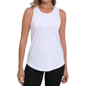Primoda Womens Slobess Tank Tops Crew Neck Lourd Fit Summer Disualy Curved Tunic Shirt in Kuwait
