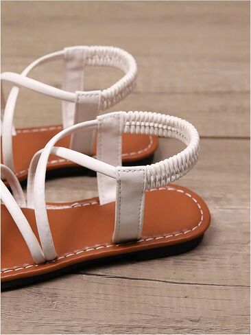 صليب Gorglitter Girl Cross Strappy Dress Open Open Tee Strap Strap Strild Summer Flat Sandals in Saudi Arabia