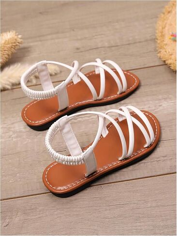 صليب Gorglitter Girl Cross Strappy Dress Open Open Tee Strap Strap Strild Summer Flat Sandals in Saudi Arabia