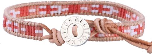 KELITCH Boho Seed Beaded Bracelets Leather Wrap Bracelet Women Handmade Bangle Bracelets in Saudi Arabia