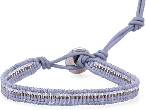 KELITCH Boho Seed Beaded Bracelets Leather Wrap Bracelet Women Handmade Bangle Bracelets in Saudi Arabia