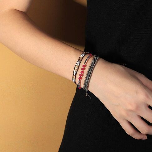 KELITCH بوهو البذور مطرز أساور جلدية التفاف سوار المرأة اليدوية الإسورة الأساور in Kuwait