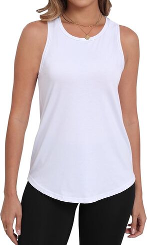 Primoda Womens Slobess Tank Tops Crew Neck Lourd Fit Summer Disualy Curved Tunic Shirt in Kuwait
