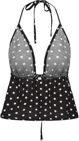 Women's Y2K Cute Summer Leopard Print Halter Top Sexy Tie Front Backless Ruffle Beach Crop Going Out Tops for Women in Kuwait