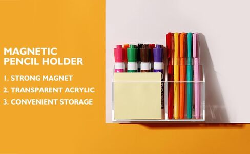 Black Metal Mesh Magnetic Office Supplies Pen Pencil and Marker Holder,Magnets Mesh Marker Holder Perfect for Whiteboard, Refrigerator and Locker Accessories in Saudi Arabia