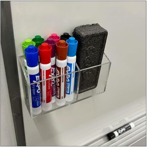 Black Metal Mesh Magnetic Office Supplies Pen Pencil and Marker Holder,Magnets Mesh Marker Holder Perfect for Whiteboard, Refrigerator and Locker Accessories in Saudi Arabia