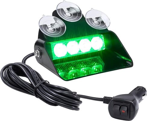 LAMPHUS SolarBlast SBWL14 4W Amber White LED Flashing Emergency Dash Light [32 Flash Modes] [Adjustable Angle] [Suction Cups] Yellow Strobe Warning Dash Windshield Light for Truck Vehicles in Saudi Arabia