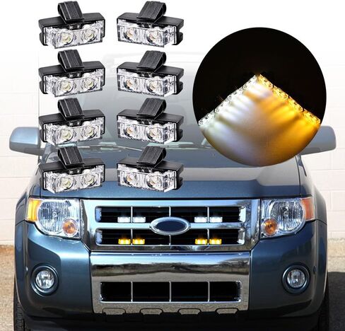 Astra Depot 16X Amber 2-LED Warning Emergency Strobe Lights Bar + Flashing Control Box + Pattern + Mode Indicate Switch in Saudi Arabia