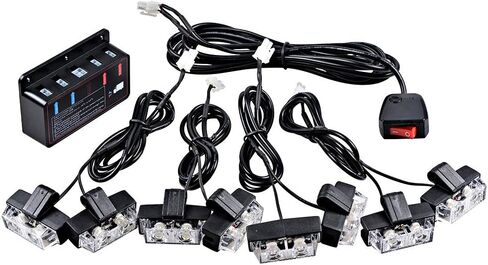 Astra Depot 16X Amber 2-LED Warning Emergency Strobe Lights Bar + Flashing Control Box + Pattern + Mode Indicate Switch in Saudi Arabia