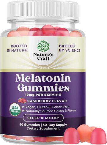 Melatonin Melatonin Gummies 10mg لكل وجبة - يتصرف بسرعة نوم لذيذ للبالغين قوة إضافية الميلاتونين 10 ملغ للبالغين تعزيز جودة النوم والمدة - غير الكائنات المعدلة وراثيا العضوية والنباتية (30 يومًا) in Kuwait