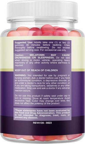 Melatonin Melatonin Gummies 10mg لكل وجبة - يتصرف بسرعة نوم لذيذ للبالغين قوة إضافية الميلاتونين 10 ملغ للبالغين تعزيز جودة النوم والمدة - غير الكائنات المعدلة وراثيا العضوية والنباتية (30 يومًا) in Kuwait