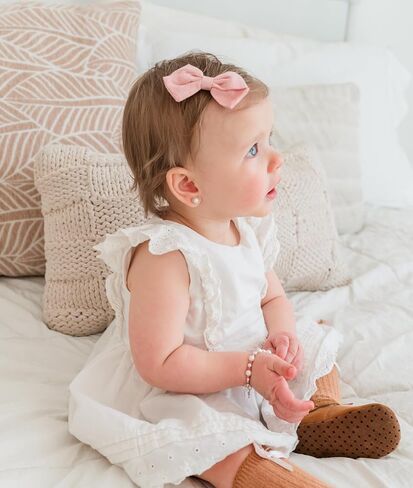 Cherished Moments Children's First Communion 14K Gold-Plated Pink Cross Bracelet with High-End Simulated Pearls For Girls Communion Gift in Kuwait