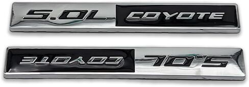 2PCS Metal 5.0L Logo Logo Emblem 3D 5.0 شارة سباق رياضة الملصقات Turbo Secal Strunk Presentive trunk for Universal (Chrome & Black) in Kuwait