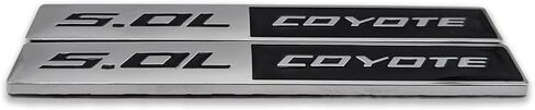 2PCS Metal 5.0L Logo Logo Emblem 3D 5.0 شارة سباق رياضة الملصقات Turbo Secal Strunk Presentive trunk for Universal (Chrome & Black) in Kuwait