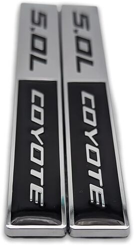 2PCS Metal 5.0L Logo Logo Emblem 3D 5.0 شارة سباق رياضة الملصقات Turbo Secal Strunk Presentive trunk for Universal (Chrome & Black) in Kuwait