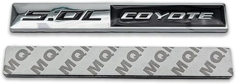 2PCS Metal 5.0L Logo Logo Emblem 3D 5.0 شارة سباق رياضة الملصقات Turbo Secal Strunk Presentive trunk for Universal (Chrome & Black) in Kuwait